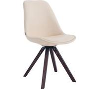 CLP Chaise Calais pivotante pieds carrés , Crème/Noyer beige G