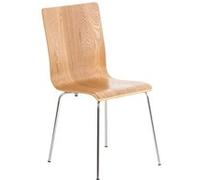 CLP Chaise visiteur Pepe - Fauteuil ergonomique, assise en bois, structure métallique - chęne