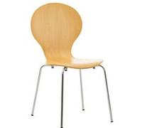 Chaise de conference diego interieur empilable non pliable en bois H. 86 cm beige Nature G