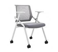 Chaise De Conférence Empilable,Chaises De Bureau,Pivotante À 360°,2pcs | Avec Tablette,Dossier En Maille Et Accoudoirs,Les Conférences,Les Réceptions Et Les Bureaux À Domicile(White+Wheel)