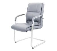 Chaise de conférence ergonomique grise - Sièges de réception visiteurs et invités, chaise de bureau empilable à mi-dossier pour réunions et salles d'attente, cadre robuste