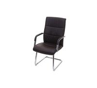 Chaise de conférence HWC-A49, chaise visiteur cantilever, similicuir brun