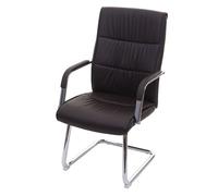 Chaise de conférence HWC-A49, chaise visiteur cantilever, similicuir brun