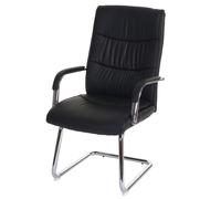 Chaise de conférence - HWC-A49 - Similicuir noir - Accoudoirs - Design contemporain