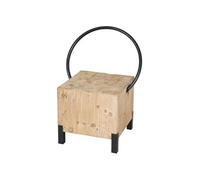 Chaise de salle à manger HWC-L76, Chaise visiteur Tabouret, Industrial Métal massif-bois certifié MVG, naturel