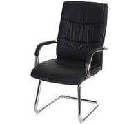 Chaise de conférence MENDLER HWC-A49, chaise visiteur cantilever, similicuir noir Noir G