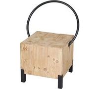 Chaise de salle à manger HWC-L76, Chaise visiteur Tabouret, Industrial Métal massif-bois certifié MVG, naturel