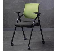 Chaise de conférence pliable et ergonomique moderne avec roulettes, design en maille empilable pour la maison, le bureau, l'école et la formation, couleur noire élégante