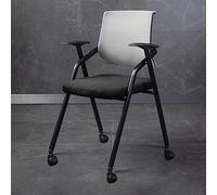 Chaise de conférence pliante avec roulettes, design ergonomique en maille, empilable pour l'école, les salles de formation, les zones d'attente et le bureau à domicile
