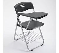 Chaise de conférence pliante portable avec bras pour tablette, dossier en maille empilable et siège rembourré pour bureau, école, salle de classe