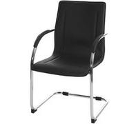 Chaise de conférence Samara, chaise cantilever, PVC noir