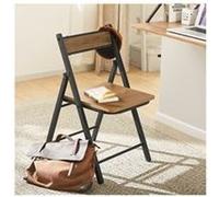 SoBuy Chaise Pliante Robuste en Bois et Métal Chaise Visiteur Chaise Pliable Style Industriel pour Cuisine, Bureau 46 x 48 x 80 cm, FST88-PF