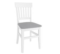 Chaise de cuisine blanche, chaise de salle à manger, avec assise rembourrée