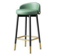 Chaise de Cuisine Chaise de Bar Loisirs Tabouret de Bar Moderne Pu avec Dossier 25.59in/29.52in Chaise Salle à Manger Noir Or Jambes Repose-Pieds Pu Counter Tabouret Profitez de la vie