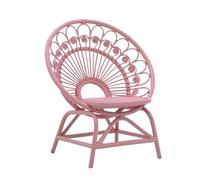Chaise de cuisine Chaise de jardin en rotin naturel, chaise longue décorative en forme de paon, chaise en rotin décontractée for l'extérieur et l'intérieur chaises confortables(Cherry Pink)
