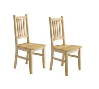chaise de cuisine, chaise de salle à manger, set de 2 chaises en pin massif, Eris 90.71-01-D