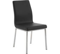 Chaise de Cuisine Colmar en Similicuir et Piètement en Acier, Design Moderne et Simple avec Hauteur d'Assise 47 cm, Disponible en Plusieurs, Couleur:Noir