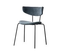 Chaise de cuisine, de salle à manger Dining Kitchen Vintage Corduroy Seat with Upholstered Back, Modern Mid Century Living Room Side Chairs, Classic Design with Ergonomic Comfort Chaise de salon(Blue)