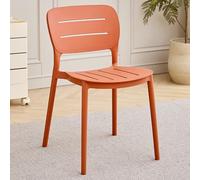 Chaise De Cuisine Moderne en Plastique À Dossier Ajouré Chaises De Salle A Manger Empilable Chaise D'appoint À Dossier Ergonomique Chaises De Jardin pour Pique-niques, Camping(Orange,A)