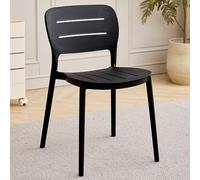 Chaise De Cuisine Moderne en Plastique À Dossier Ajouré Chaises De Salle A Manger Empilable Chaise D'appoint À Dossier Ergonomique Chaises De Jardin pour Pique-niques, Camping(Nero,A)