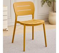 Chaise De Cuisine Moderne en Plastique À Dossier Ajouré Chaises De Salle A Manger Empilable Chaise D'appoint À Dossier Ergonomique Chaises De Jardin pour Pique-niques, Camping(Yellow,A)