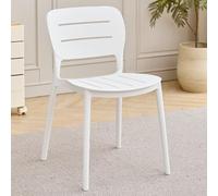 Chaise De Cuisine Moderne en Plastique À Dossier Ajouré Chaises De Salle A Manger Empilable Chaise D'appoint À Dossier Ergonomique Chaises De Jardin pour Pique-niques, Camping(Bianco,A)