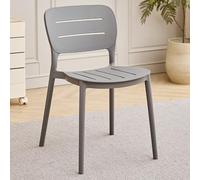 Chaise De Cuisine Moderne en Plastique À Dossier Ajouré Chaises De Salle A Manger Empilable Chaise D'appoint À Dossier Ergonomique Chaises De Jardin pour Pique-niques, Camping(Grey,A)