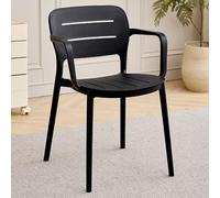 Chaise De Cuisine Moderne en Plastique À Dossier Ajouré Chaises De Salle A Manger Empilable Chaise D'appoint À Dossier Ergonomique Chaises De Jardin pour Pique-niques, Camping(Nero,B)