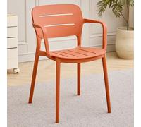 Chaise De Cuisine Moderne en Plastique À Dossier Ajouré Chaises De Salle A Manger Empilable Chaise D'appoint À Dossier Ergonomique Chaises De Jardin pour Pique-niques, Camping(Orange,B)