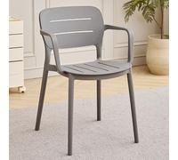 Chaise De Cuisine Moderne en Plastique À Dossier Ajouré Chaises De Salle A Manger Empilable Chaise D'appoint À Dossier Ergonomique Chaises De Jardin pour Pique-niques, Camping(Grey,B)