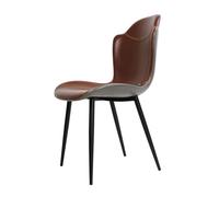 Chaise de Cuisine Modernes en Cuir Crazy Horse, Chaise Table a Manger Confortables avec Pieds en Acier au Carbone pour Salle à Manger, Bureau, Banquet(Brown)