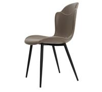 Chaise de Cuisine Modernes en Cuir Crazy Horse, Chaise Table a Manger Confortables avec Pieds en Acier au Carbone pour Salle à Manger, Bureau, Banquet(Gray)