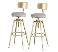 Chaise de Cuisine Tabouret Bar Pivotant Lot de 2 Tabouret de Banc Moderne Réglable 70-90cm avec Dos Lin Tabouret de Bar Doux Rembourré Charge 150 Kg Tabouret Haut Profitez de la Vie
