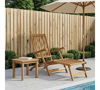 Chaise de Deck Pliable Réglable Naturel Bois de teck massif jardin en vidaXL vid