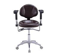 Chaise de Dentiste médical, Tabouret Dentaire avec accoudoir de Rotation à 360 degrés, Cuir PU, Tabouret de beauté réglable, Chaise de barbier de Salon, Chaise roulante, Marron foncé