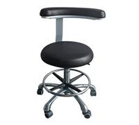 Chaise de Dentiste Tabouret médical Tabouret d’Assistant Dentaire Rotation à 360 ° Accoudoir Selle en Cuir PU Chaise de Salon Hauteur réglable, C2