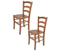 Chaise de Design - Tommychairs - Set de 2 chaises Venice - Structure en Bois - Couleur Cerisier