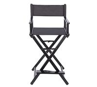 Chaise de directeur pliable en aluminium pour maquilleur professionnel - Chaise portable pour salon de beauté et studio de maquillage (noir)
