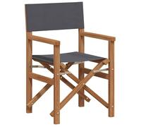 vidaXL Chaise de directeur pliante 55 x 54 x 85 cm – Teck durable, Gris