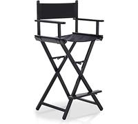 Chaise de directeur pliante portable noire avec pied de lit Chaise de maquillage professionnelle pour acteurs de studio Chaise haute de camping Supporte jusqu'à 150 kg