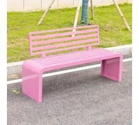 Chaise de Dossier de Loisirs de Jardin avec Dossier Banquette Exterieur Jardin en métal résistant aux intempéries Meuble Exterieur pour Balcon, Porche, Parc(Pink,150*40*80CM/59.1*15.7*31.5IN)