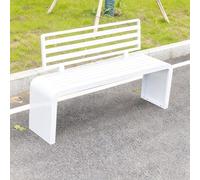 Chaise de Dossier de Loisirs de Jardin avec Dossier Banquette Exterieur Jardin en métal résistant aux intempéries Meuble Exterieur pour Balcon, Porche, Parc(White,120*40*80CM/47.2*15.7*31.5IN)