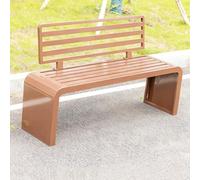 Chaise de Dossier de Loisirs de Jardin avec Dossier Banquette Exterieur Jardin en métal résistant aux intempéries Meuble Exterieur pour Balcon, Porche, Parc(Brown,180*40*80CM/70.9*15.7*31.5IN)