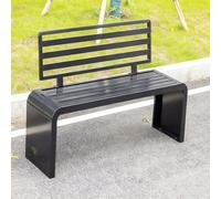 Chaise de Dossier de Loisirs de Jardin avec Dossier Banquette Exterieur Jardin en métal résistant aux intempéries Meuble Exterieur pour Balcon, Porche, Parc(Black,100*40*80CM/39.4*15.7*31.5IN)