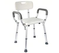 Chaise de douche intérieure avec accoudoirs et dossier, homologuée FSA/HSA, 181 kg, siège de douche robuste pour baignoire, protection renforcée, siège de bain réglable en hauteur pour seniors, adulte