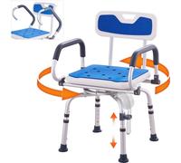 Chaise de douche pivotante à 360° - siège de douche pour baignoire avec accoudoirs pivotants - supporte jusqu'à 181 kg