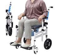 Chaise de douche pliante avec roulettes, chaise percée imperméable pour personnes âgées et handicapés