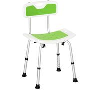 Chaise De Douche Siège De Douche Ergonomique Hauteur Réglable Pieds Antidérapants Charge Max. 136 Kg Alu Hdpe Vert
