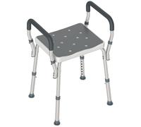 Chaise De Douche Tabouret De Douche Antidérapant - Hauteur Réglable, Accoudoirs - Alu Hdpe Gris