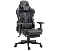 Chaise de gaming avec repose-pieds et accoudoirs ergonomiques 4D - Chaise de gaming aspect siège sport - Chaise gamer avec coussin de soutien dorsal réglable pour une posture assise plus saine,